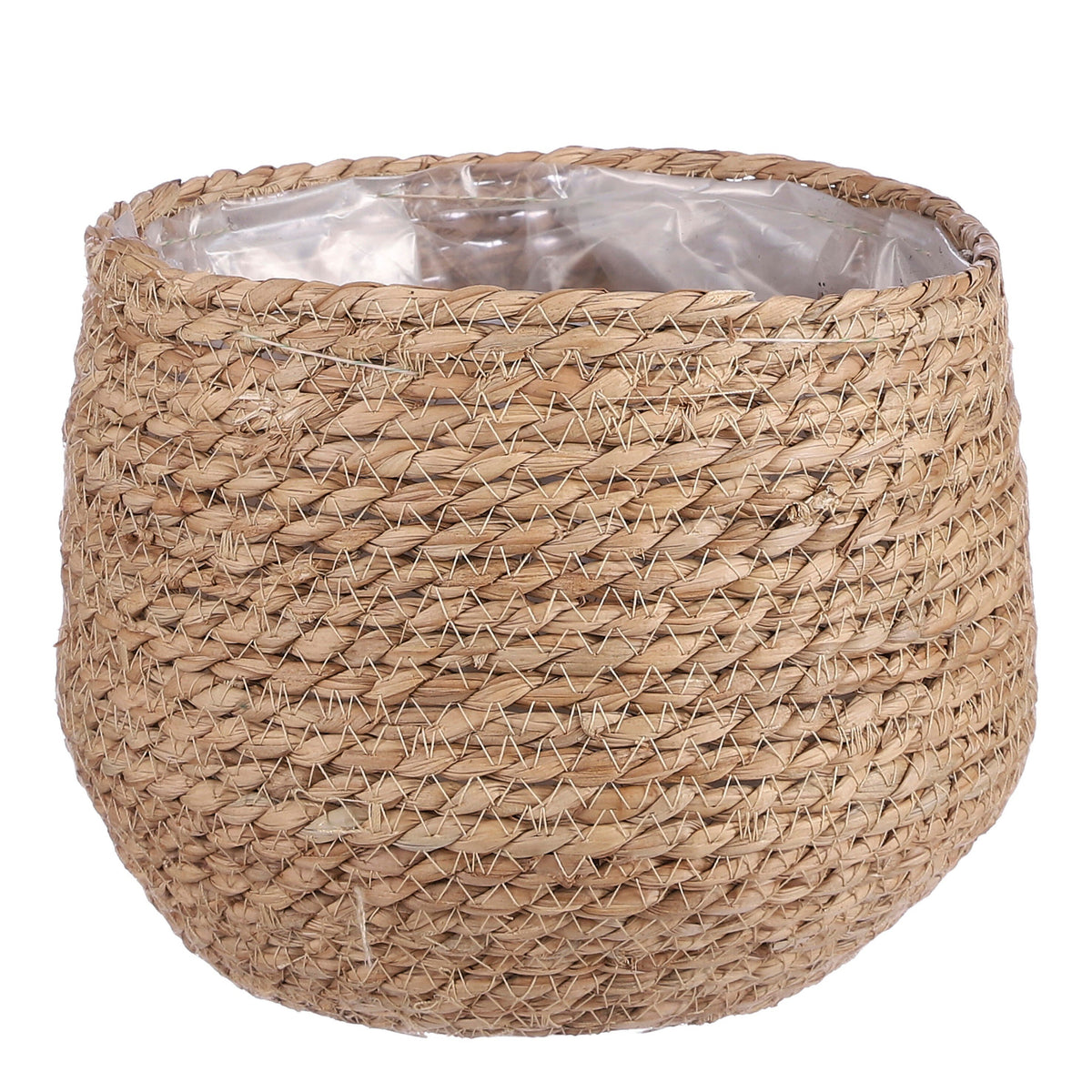 Mica Decorations Jorck Plantenmand - H19 x Ø22 cm - Zeegras - Lichtbruin