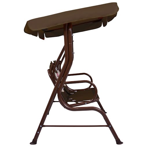 NNEVL Kids Swing Bench Brown 115x75x110 cm Fabric