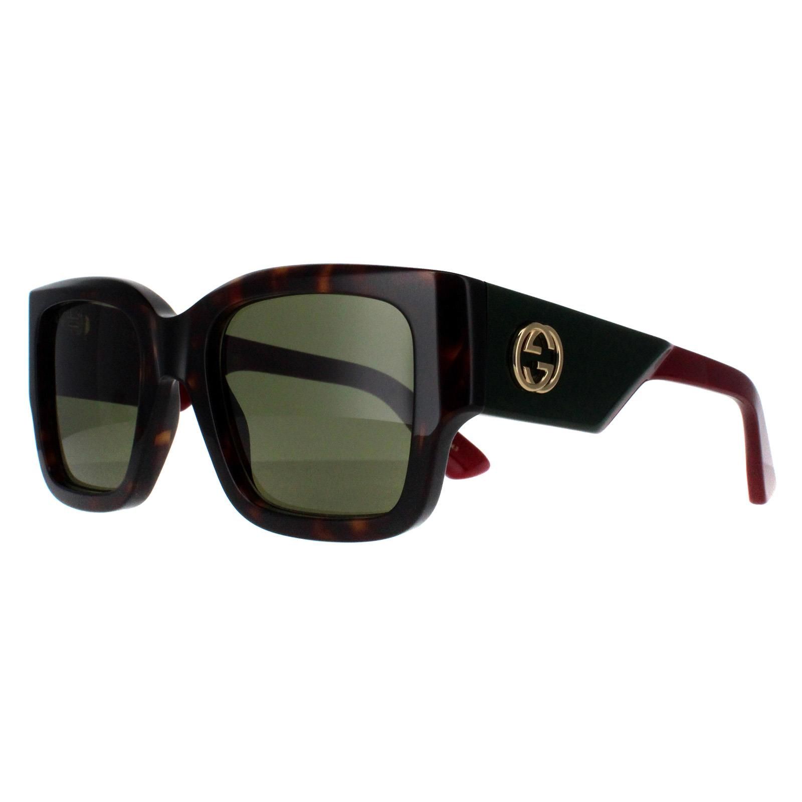 Gucci Square Havana with Green and Red Green GG1663S