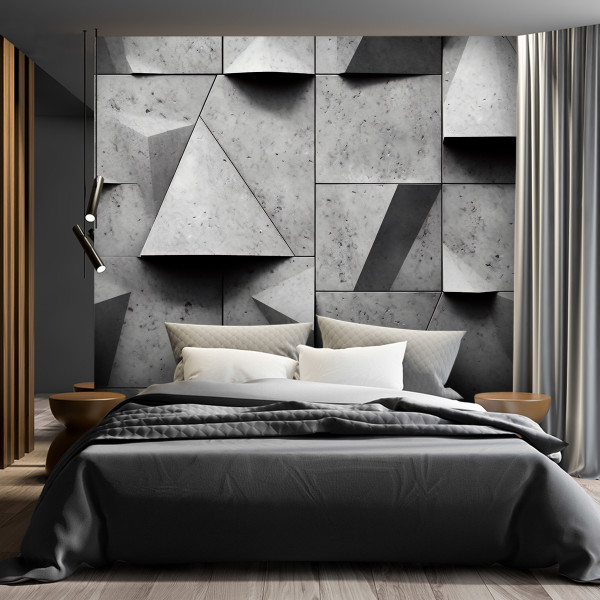 Feeby Fototapeta, Geometryczne kształty beton 3D 150x105