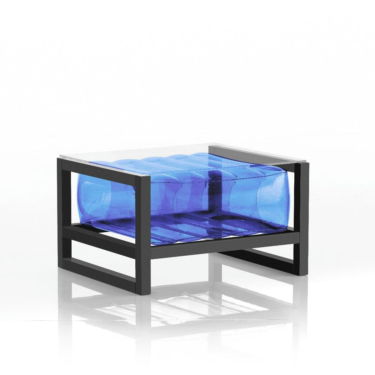 YOKO EKO - Table basse tpu bleu cadre en aluminium