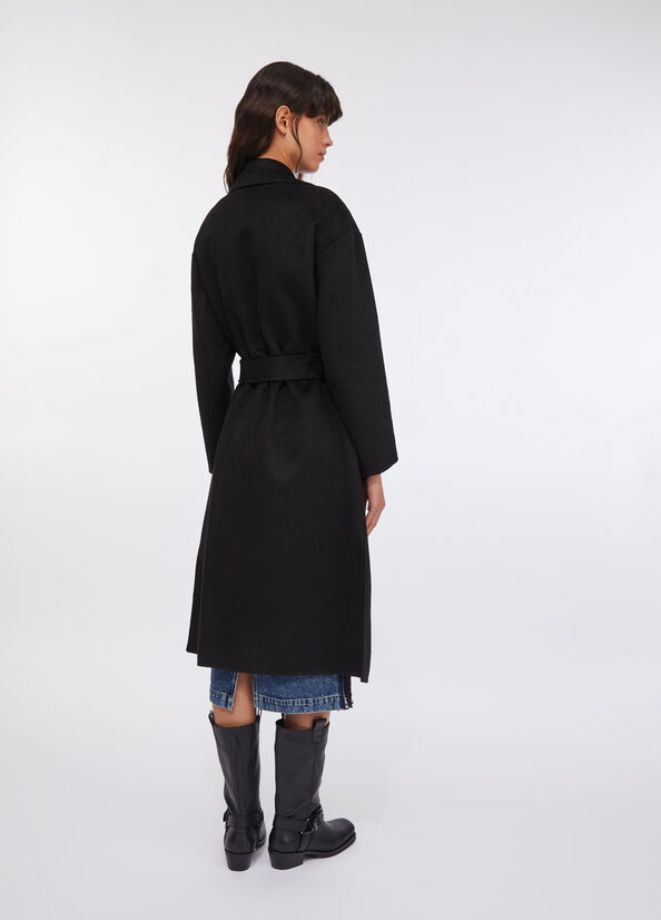 Cappotto in lana con cintura