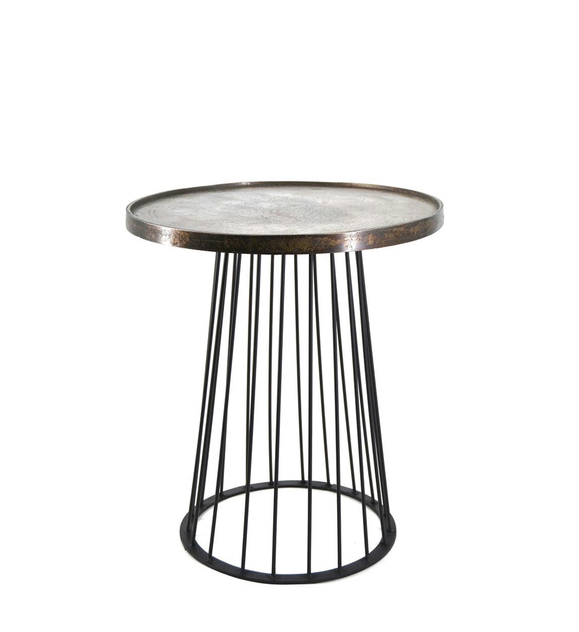 ANTIQUE - Mesa centro de aluminio color bronce Ø45