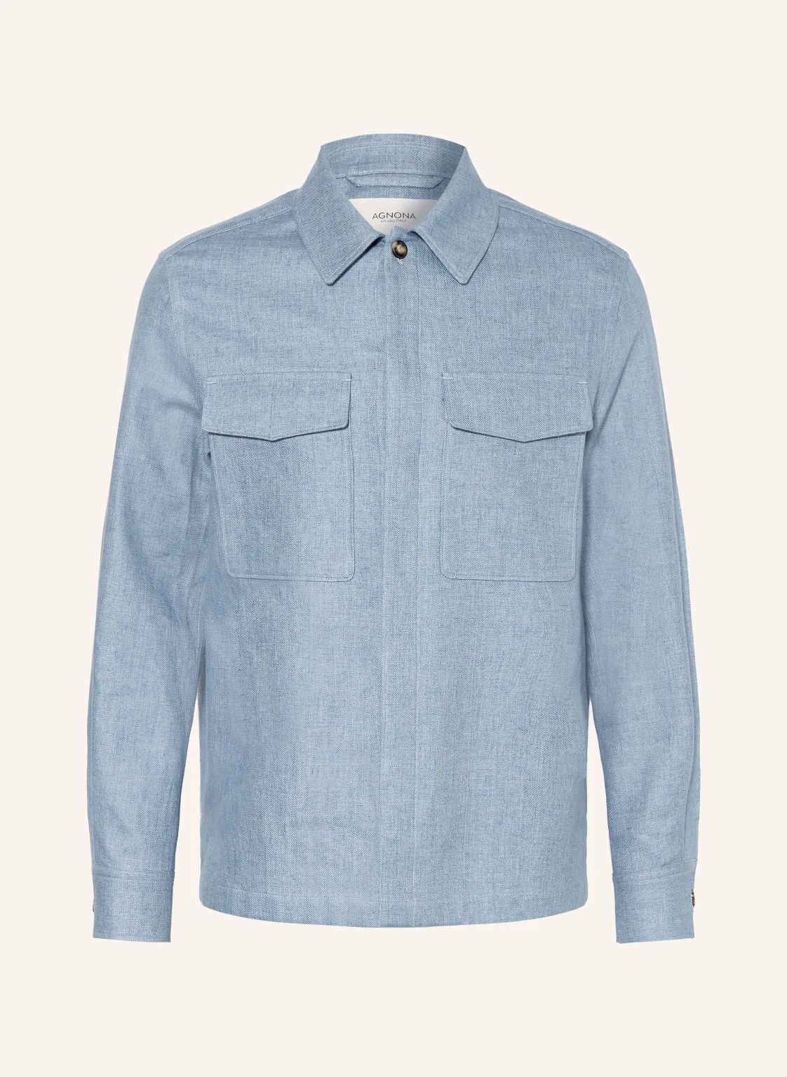 AGNONA Overjacket aus Leinen in Jeansoptik