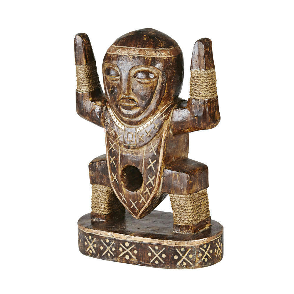 - Statuette totem brun et marron foncé H28