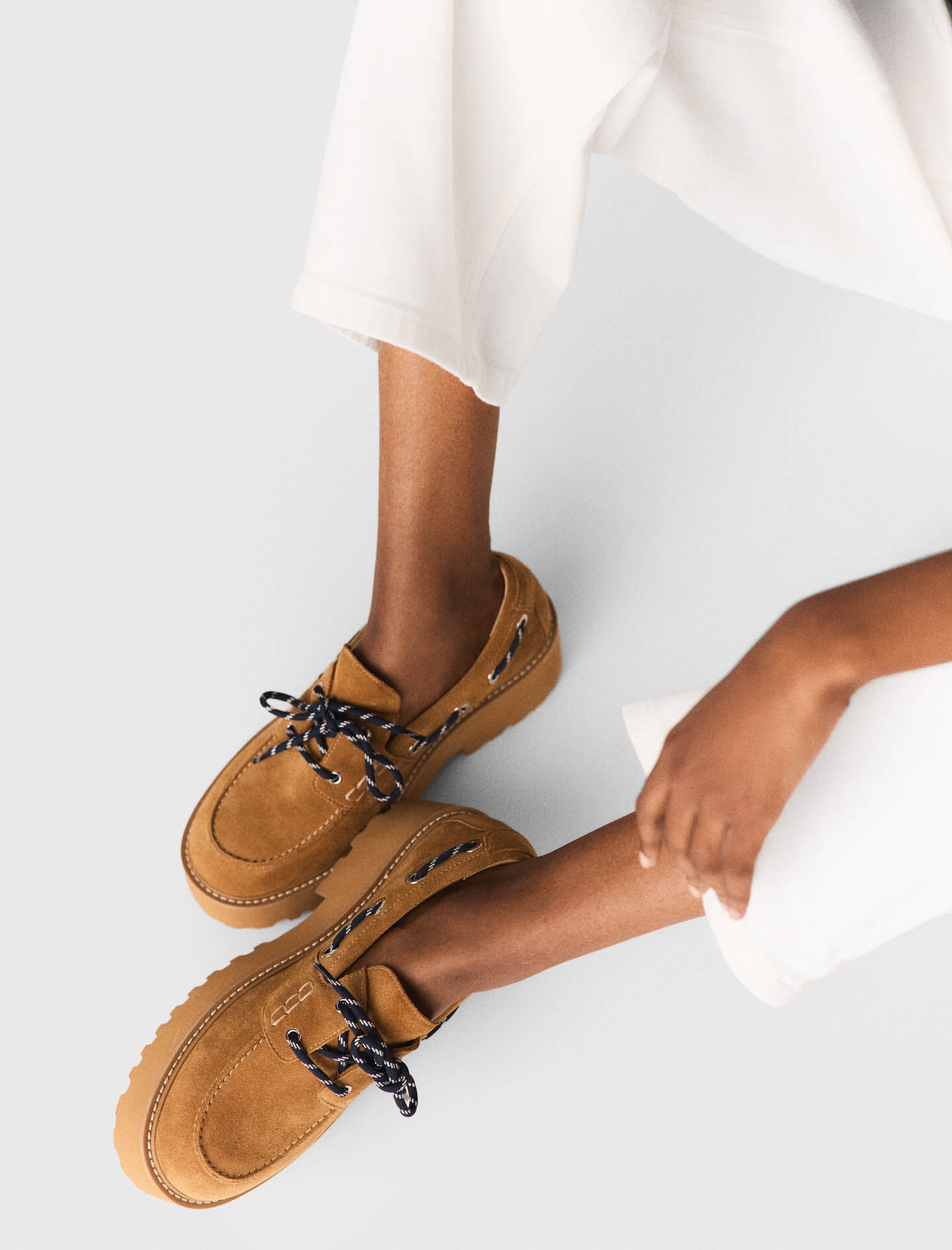 Mocassins bateau suède à plateforme