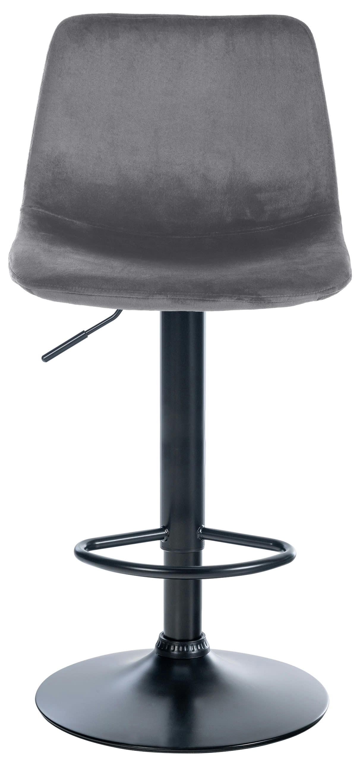 DIVO - Tabouret de bar velours ajustable pivotant velours Gris foncé