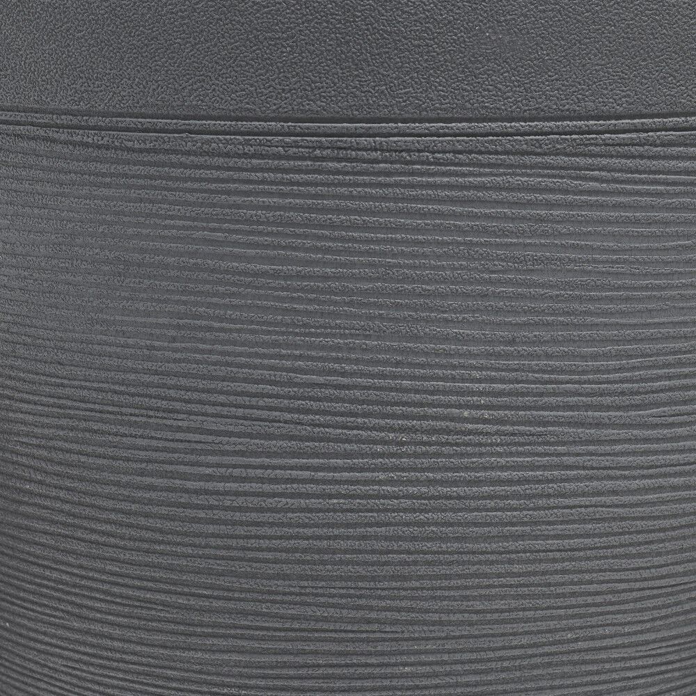 Cache pot rond gris frise ligne horizontale 30L