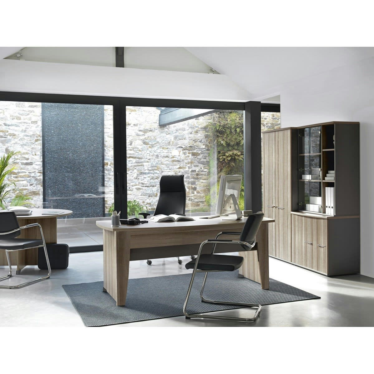 JAZZ + - Rangement bas effet bois blanc 120x74x80