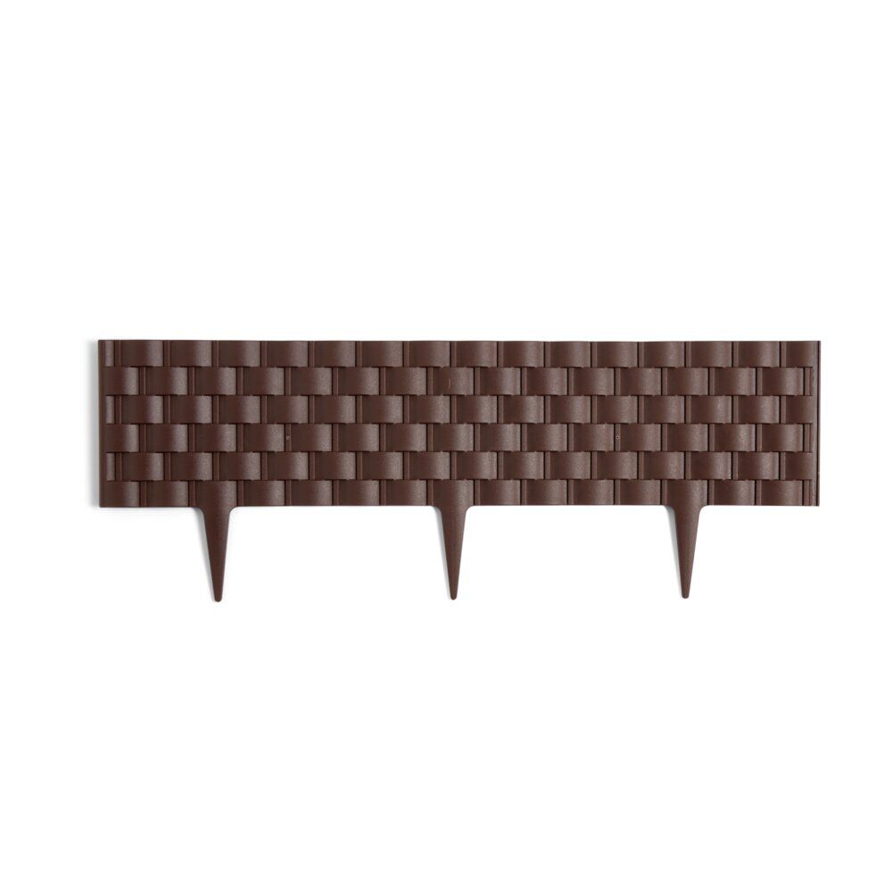 Bordure de jardin plastique effet tressé L60xH22cm (2 modèles gris ou marron)