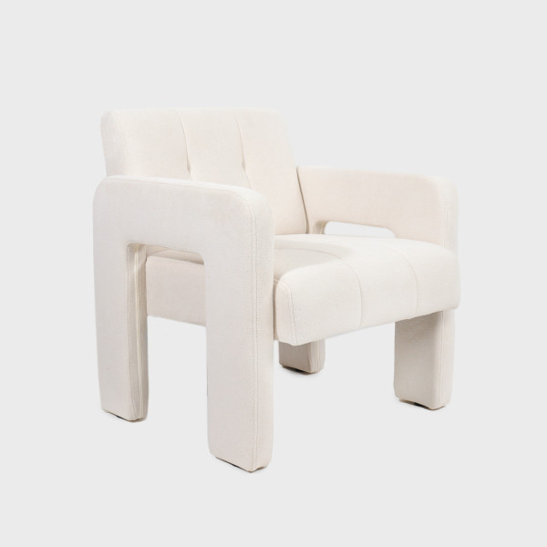 Fotel PELLE Beżowy 68x74x72 cm HOMLA