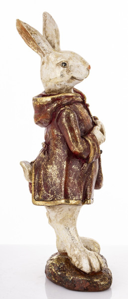 Dekoracja - królik 35x14x9 cm MALJUNA-2 w płaszczu z kapturem