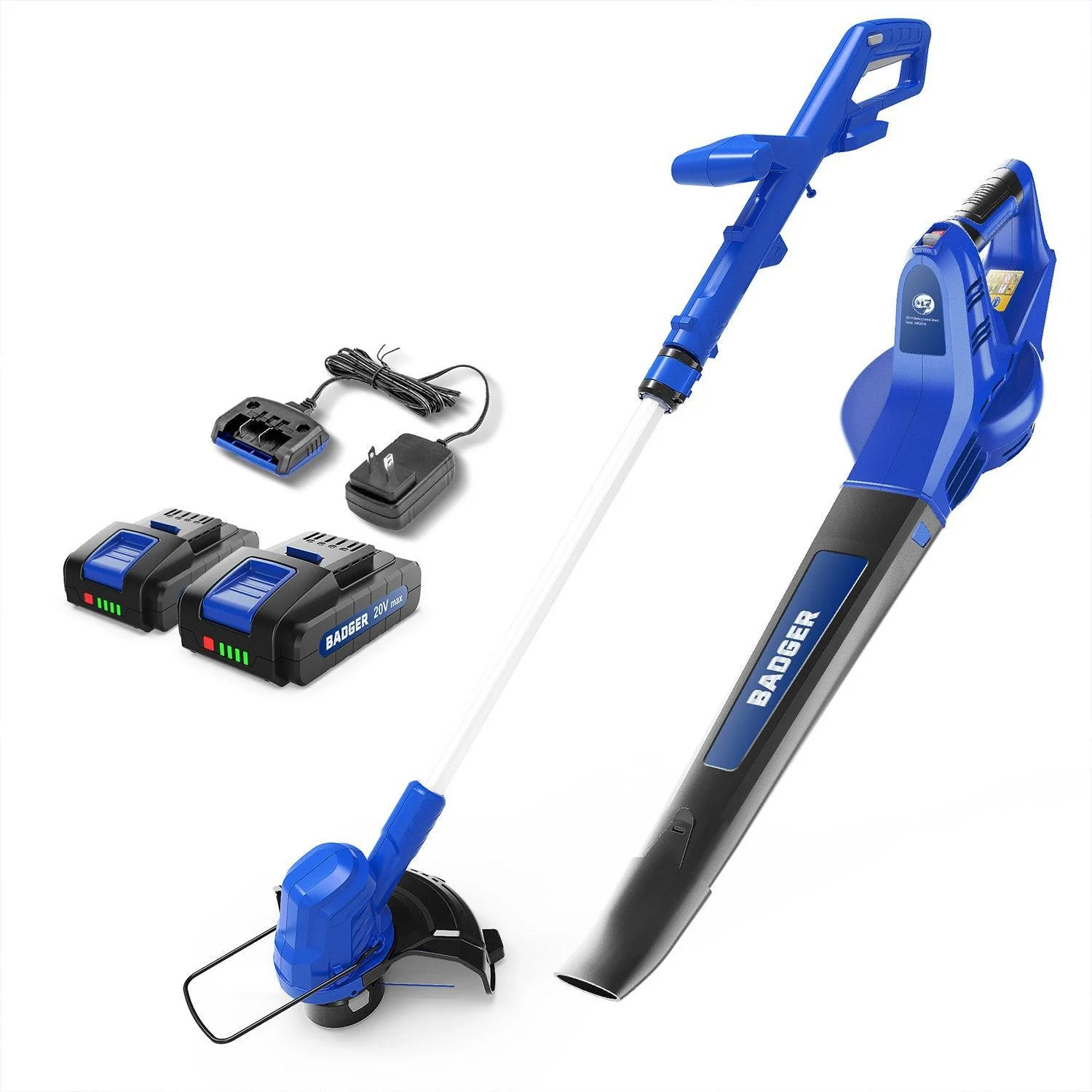 Power 20V Adjustable  Electric String Trimmer & Leaf Blower Wheeled Edger Design