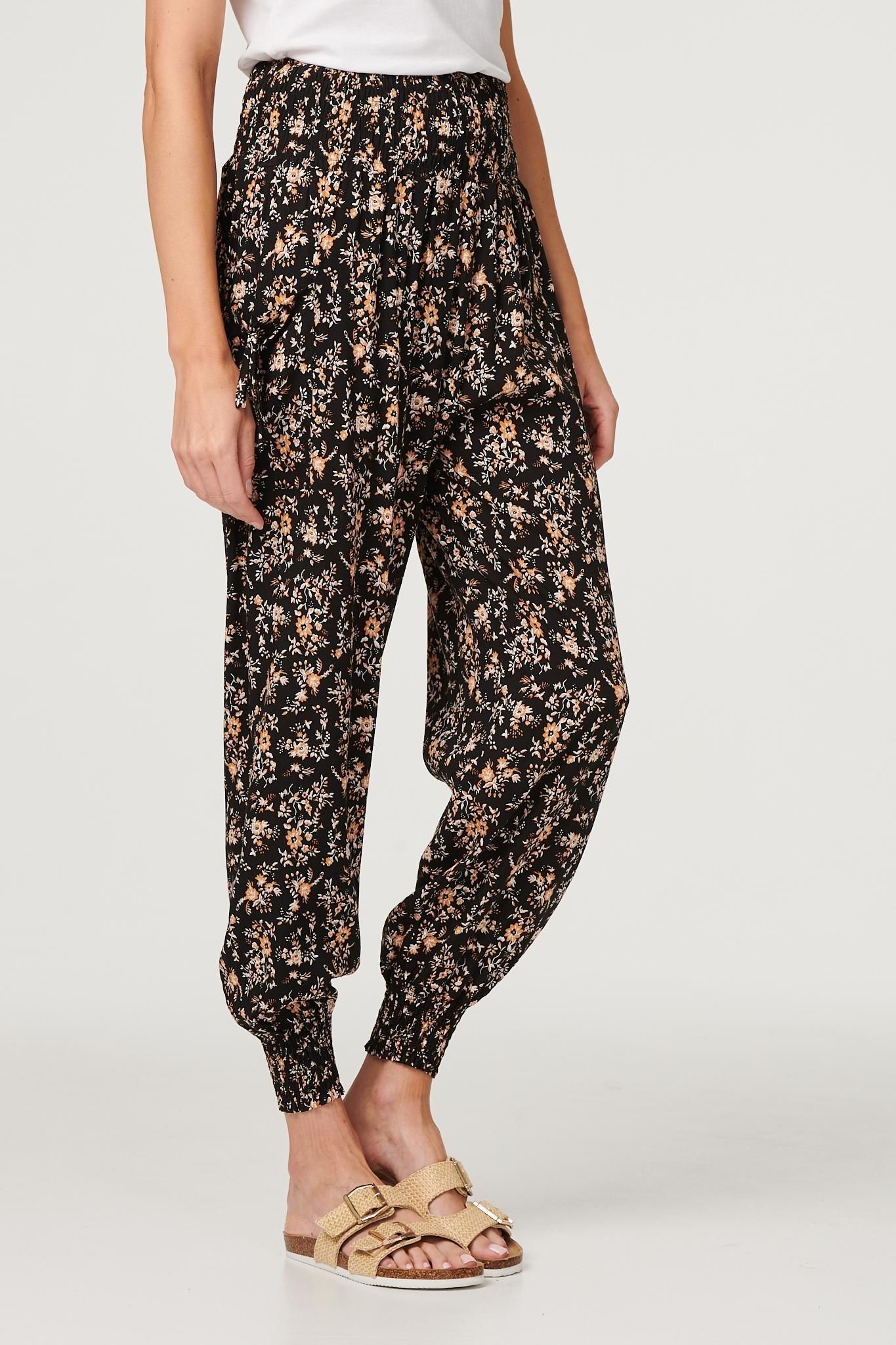 Izabel London Printed Relaxed Tapered Harem Pants