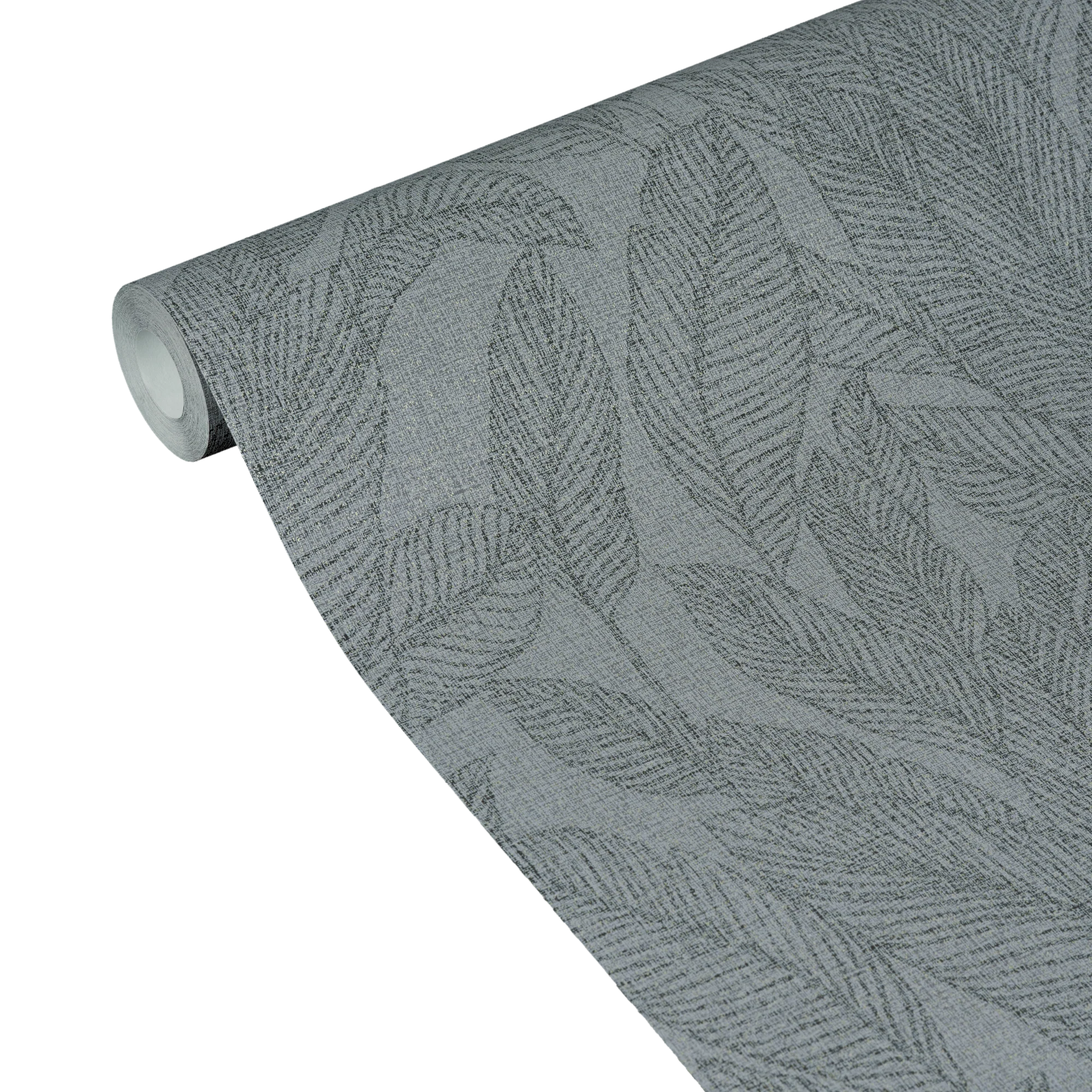 CosmoLiving Papier peint intissé GOLDEN FERN gris acier