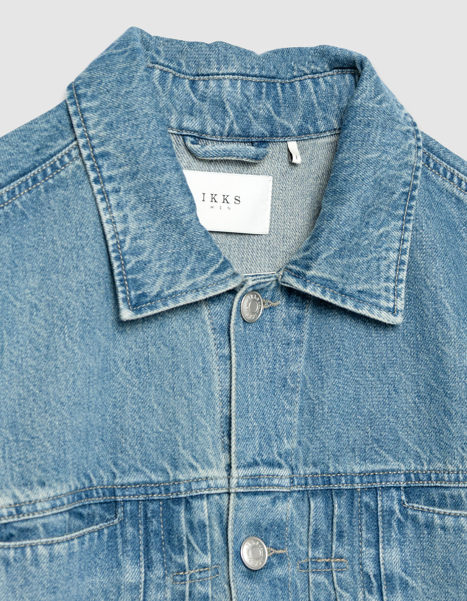 Veste en jean bleu détails plis Homme