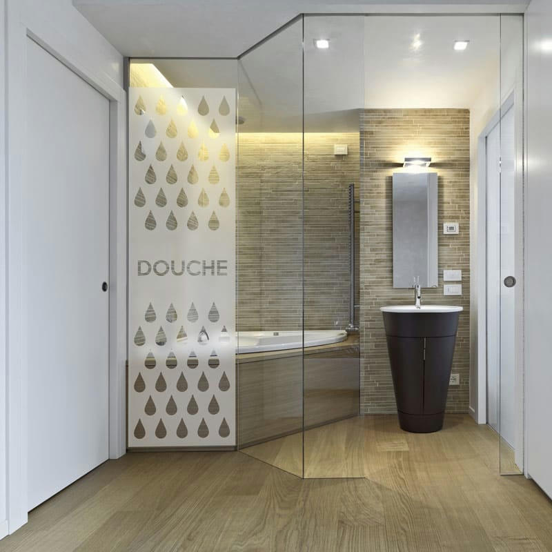 - Film Occultant douche pour Vitre/Douche 120x35cm
