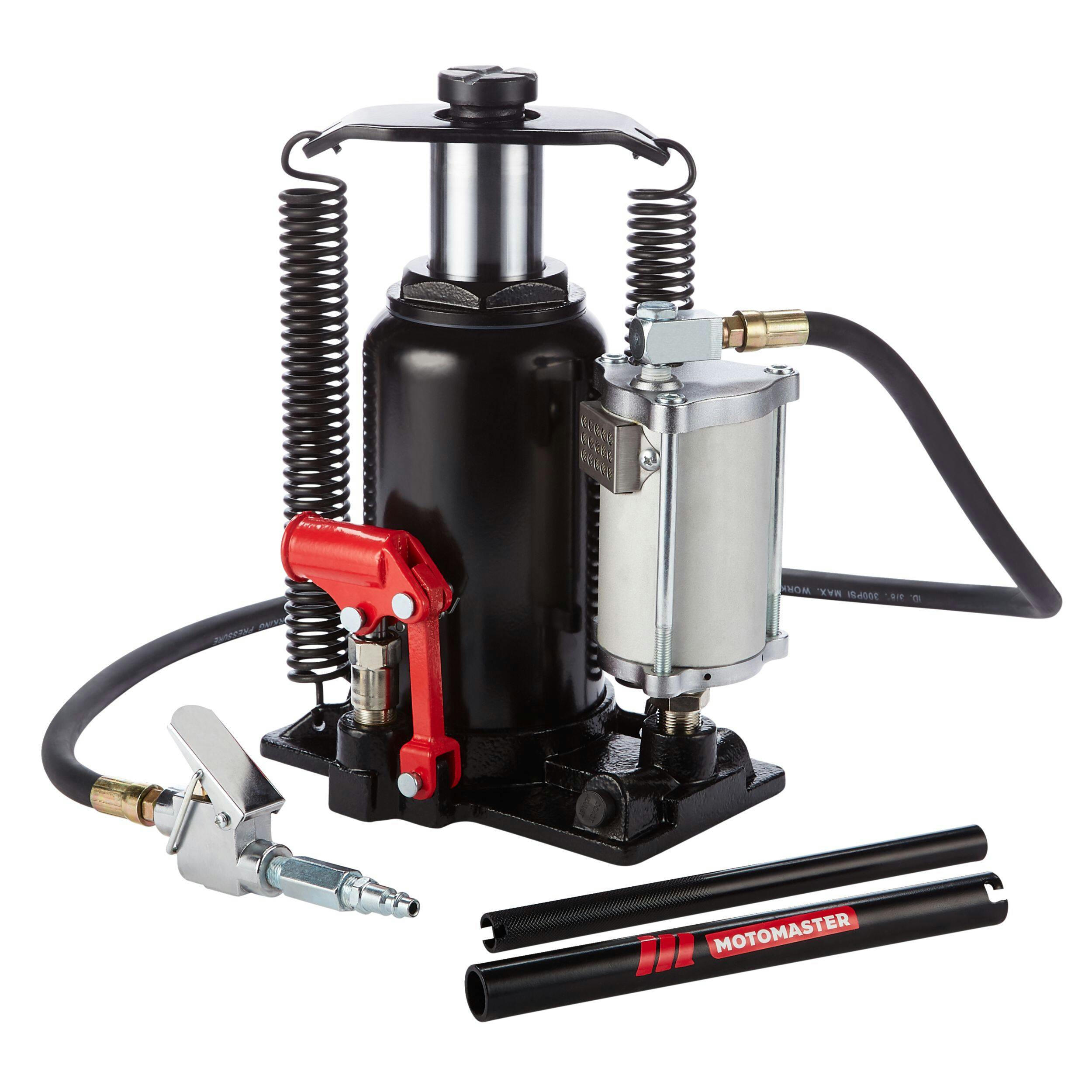 MotoMaster Pneumatic / Hydraulic Bottle Jack w/ Quick Connector, 20-Ton