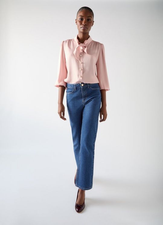 Emilie Indigo Cotton Blend Straight Leg Smart Jean