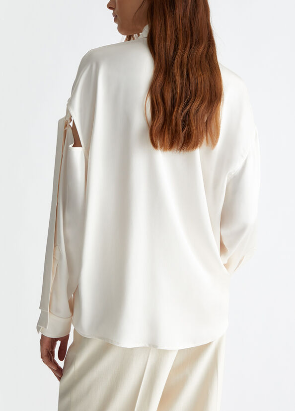 Camicia in raso con fiocco