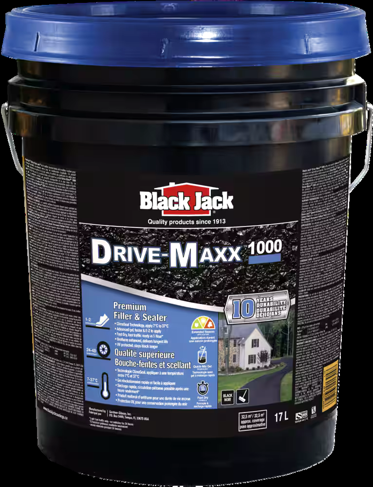 Black Jack Drive-Maxx 1000 10-Year Asphalt Driveway Filler & Sealer, 32.5 sq. m Coverage, 17-L