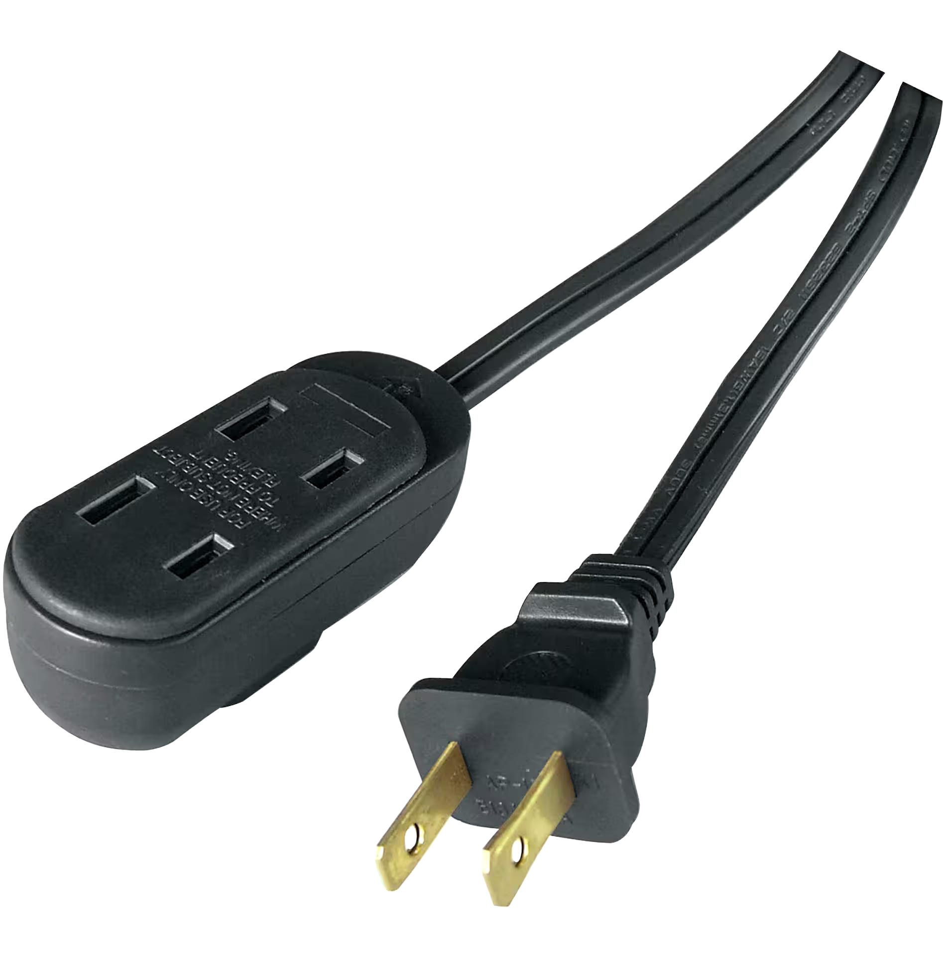 NOMA 6-ft 7-in 16/2 Light Duty Extension Cord with 3 Outlets, Black
