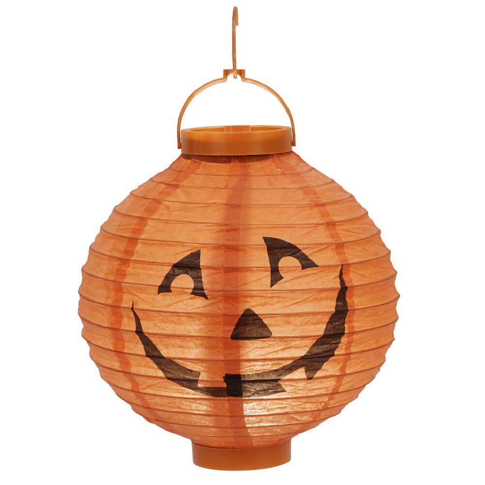 Lanterne en papier ronde lumineuse à suspendre Halloween (2 modèles)