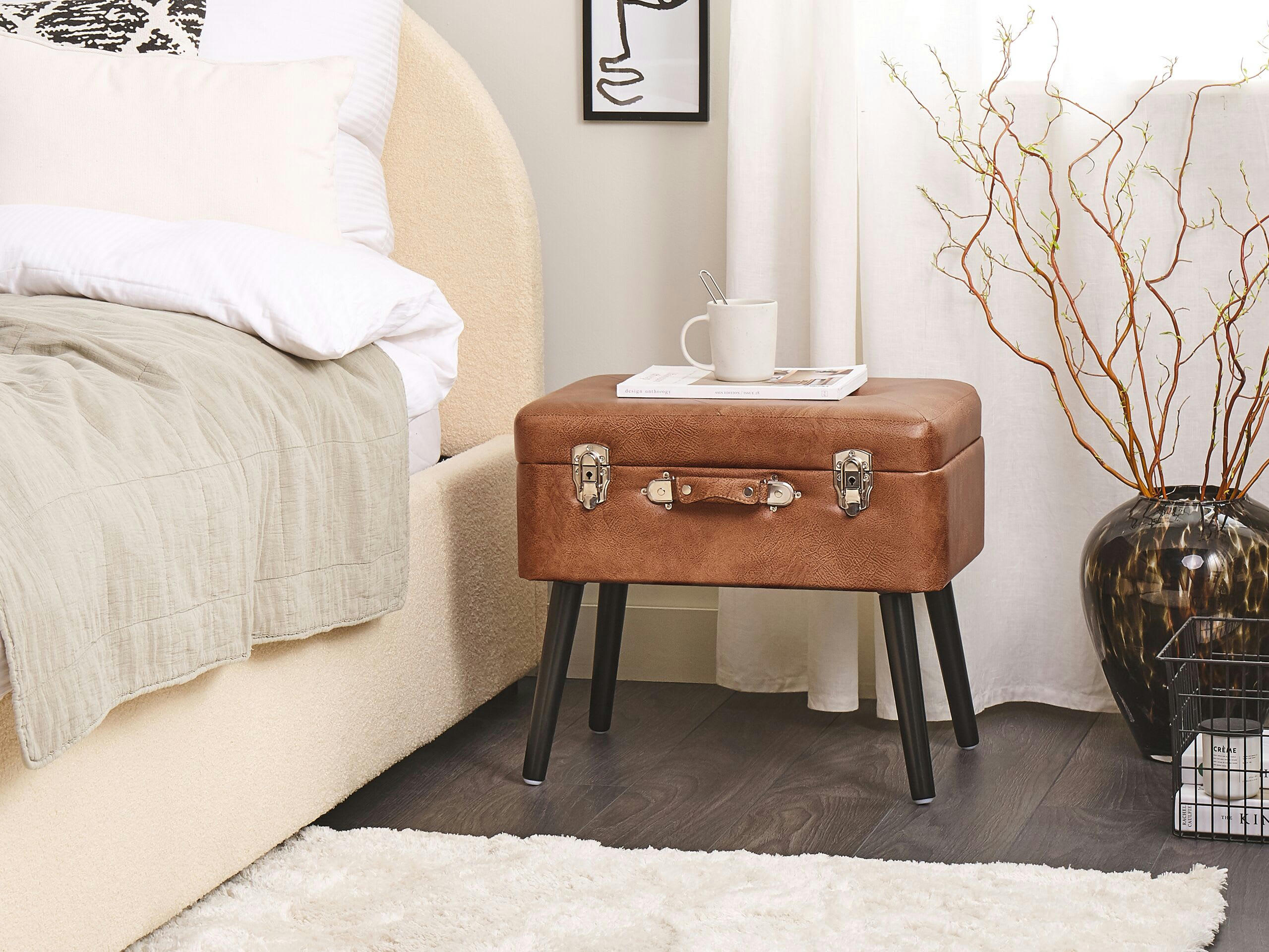 MALLARD - Tabouret avec coffre marron