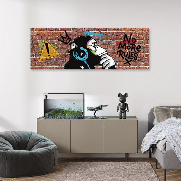Feeby Obraz na płótnie, Banksy DJ Małpa 90x30