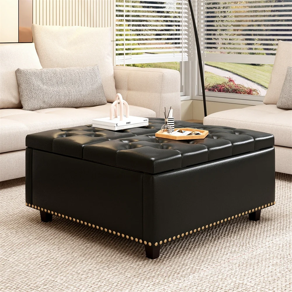 Modern Storage Coffee Table with Storage Doors for Living Room