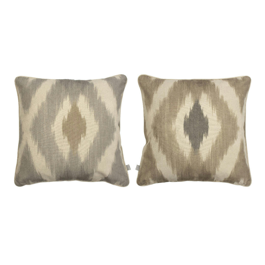 FORMENTERA CARRÉ - 2 Housses de coussins 50x50 cm gris/lin