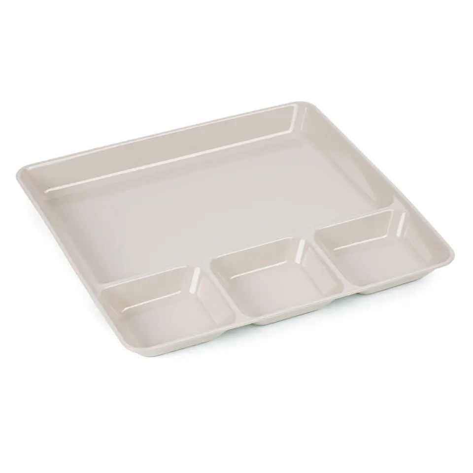 Plasticforte Vakjesborden - 1x - beige - gourmetbord - 26x24 cm