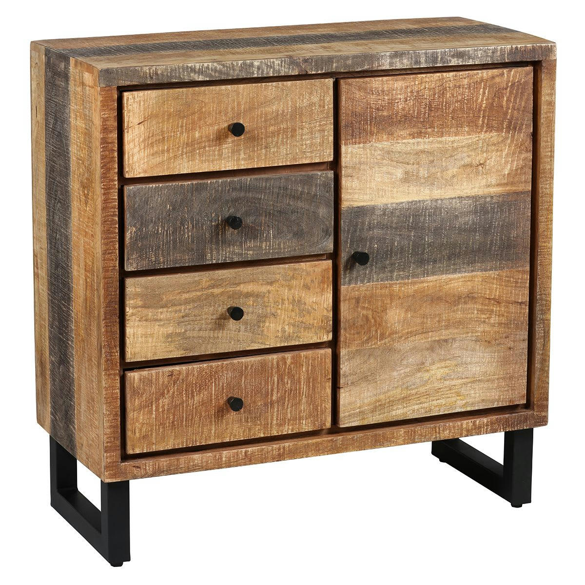 ODILON - Meuble  d'entrée 1 porte 4 tiroirs