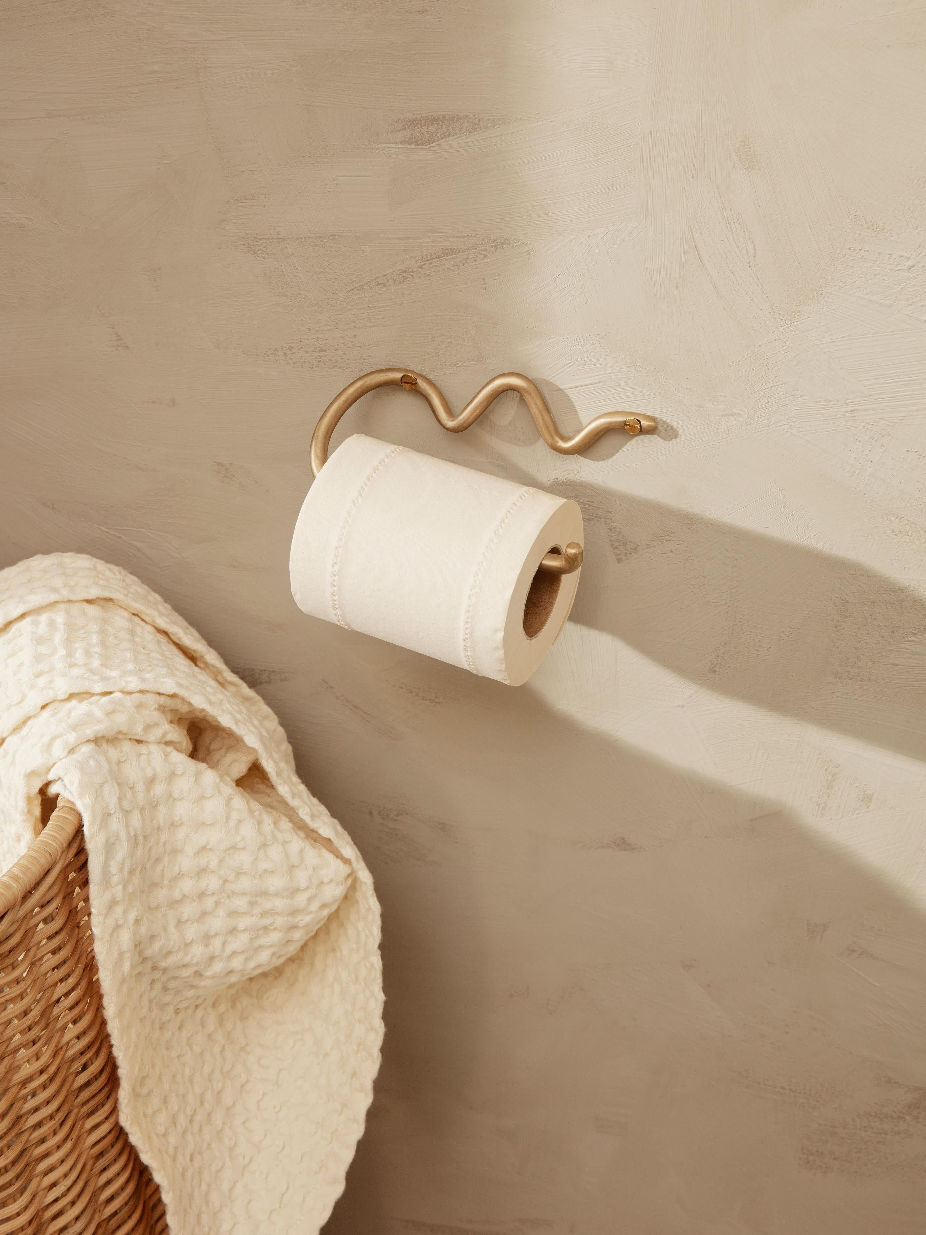 Handgefertigter Wand-Toilettenpapierhalter Curvature aus Metall