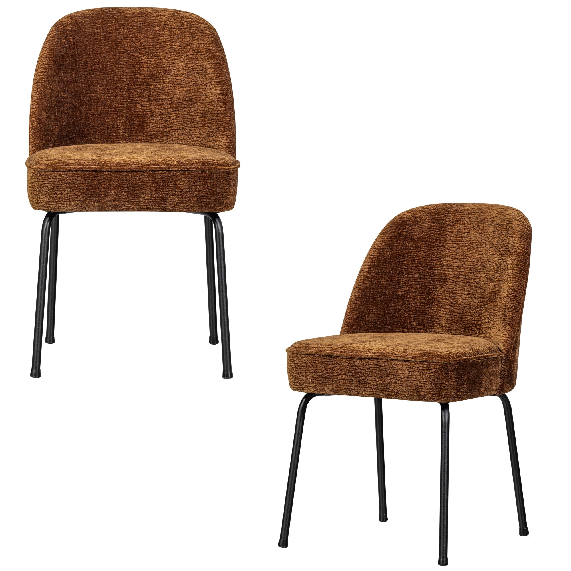 WOOOD eetkamerstoelen Vogue - Polyester - Midden Bruin - Set van 2