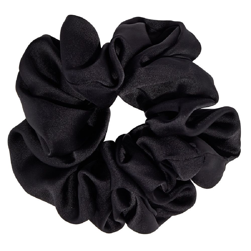 Chouchou effet satiné noir Ø10cm