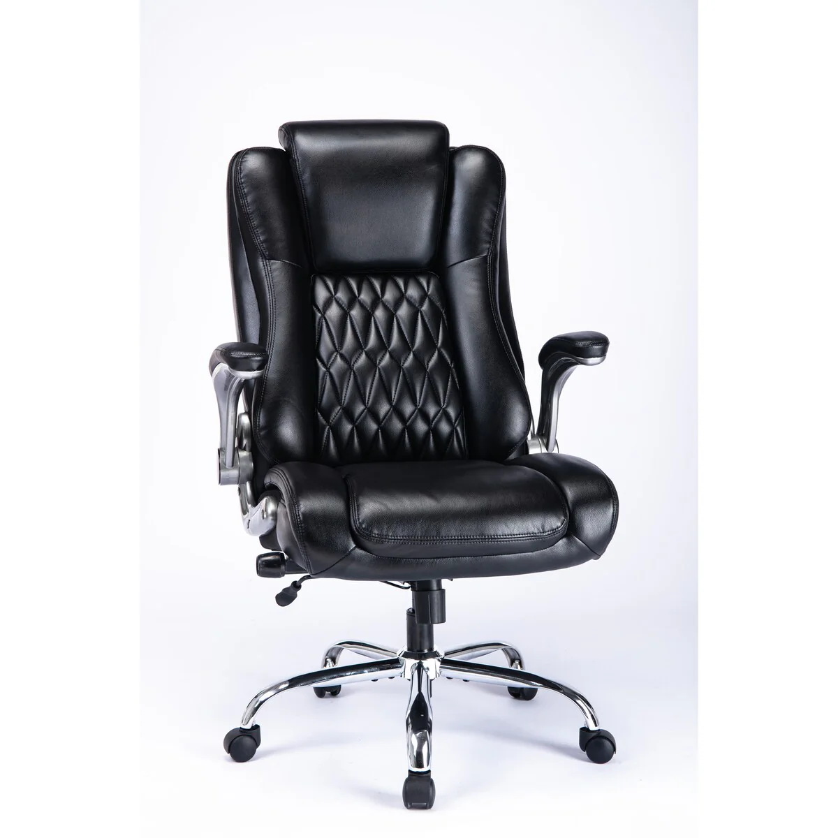 High Back Office Chair with Lifting Headrest,Executive Computer Chair Swivel Desk Chair Thick Padded Ergonomic Design