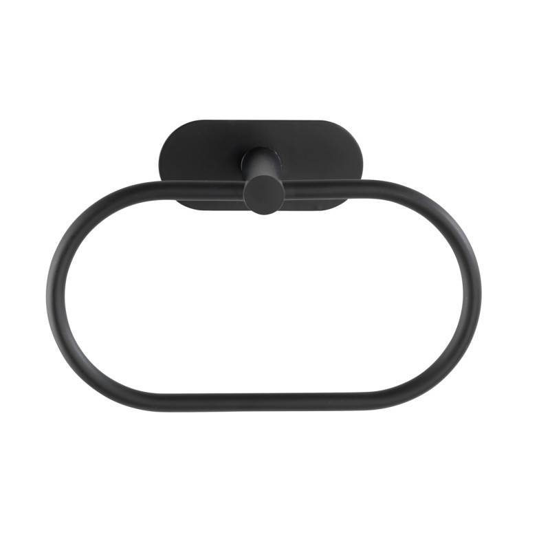 Porte-serviette anneau Turbo-Loc Orea noir mat WENKO