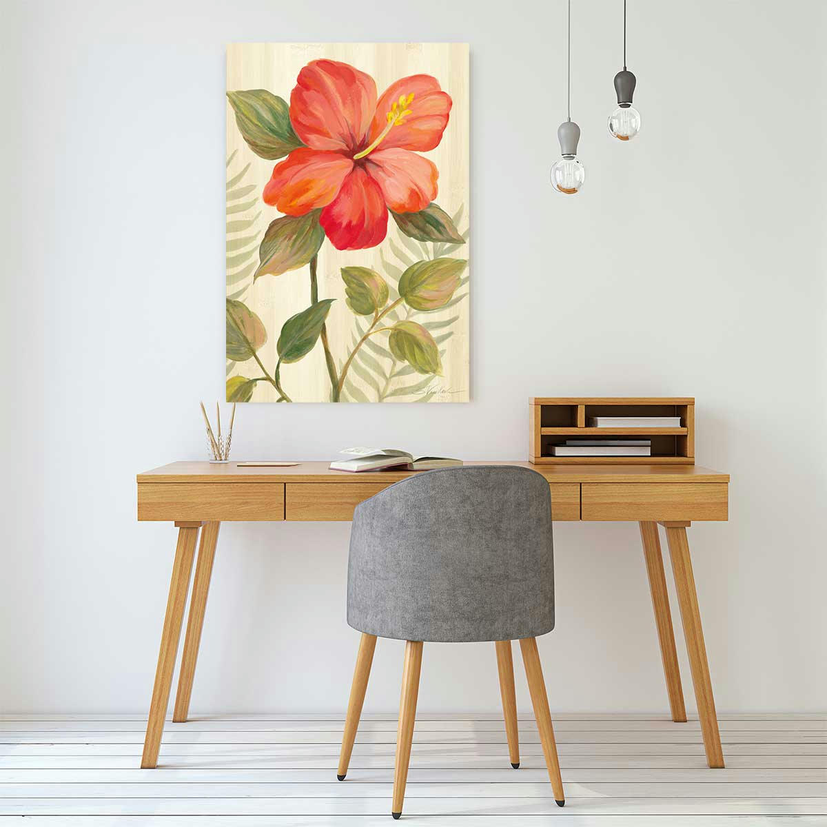 - Tableau Diamant d'hibiscus imprimé sur toile 40x60cm