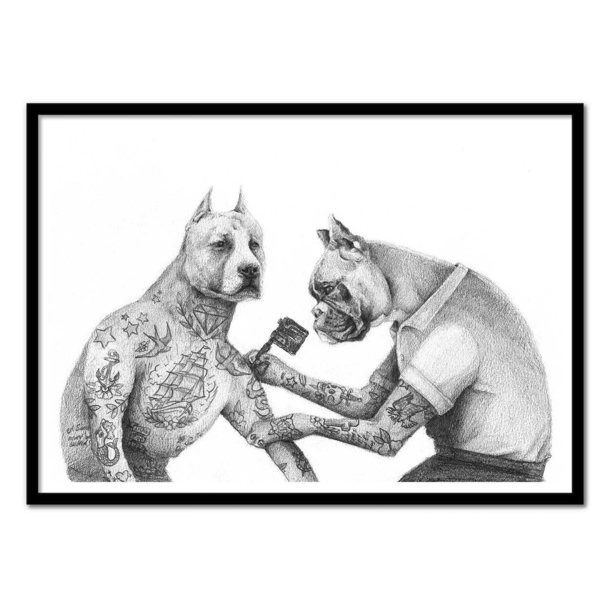 MIKE KOUBOU - THE TATTOOIST - Affiche d'art 50 x 70 cm