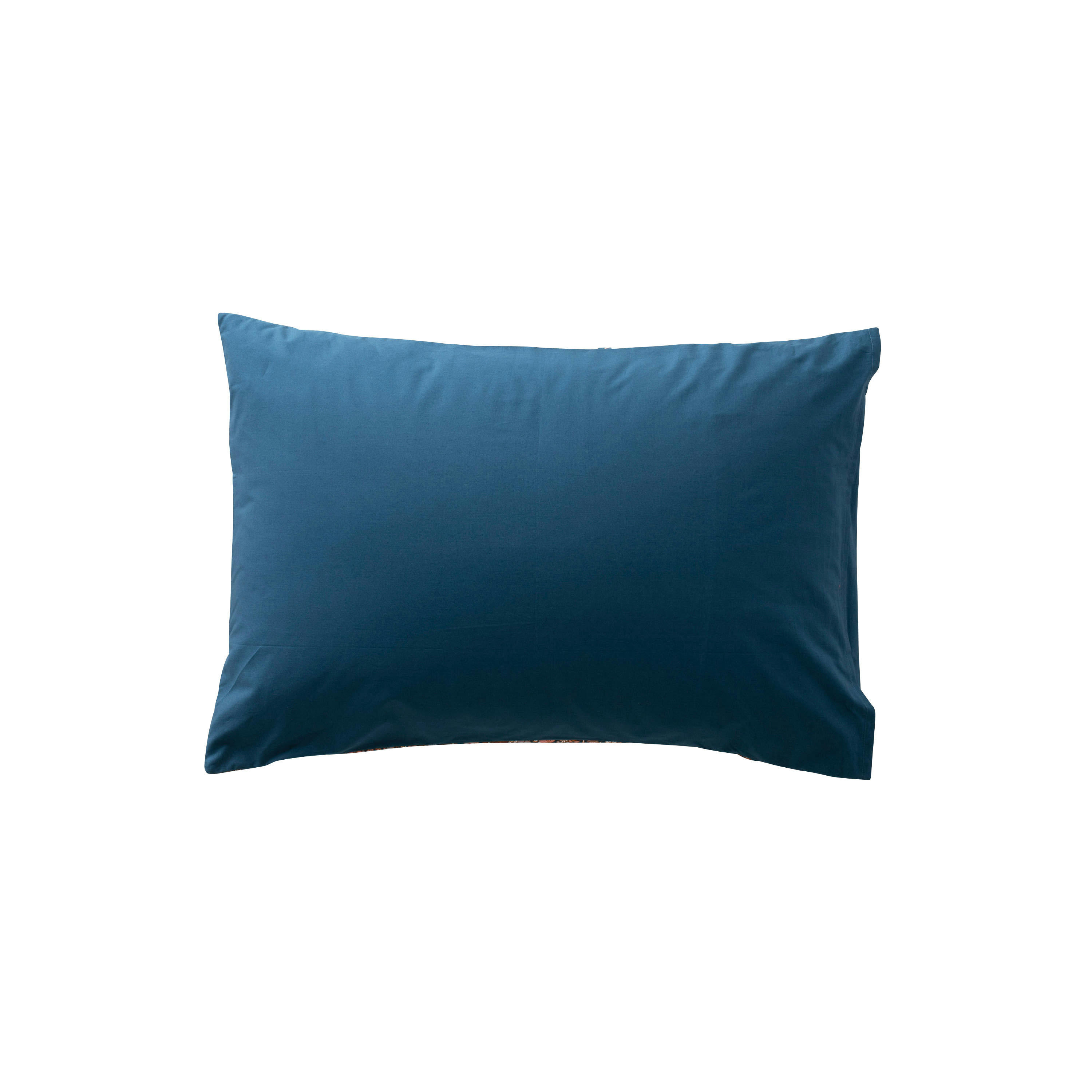 NEO - Taie d'oreiller rectangulaire Bleu Prusse Floral  bleu 50x70