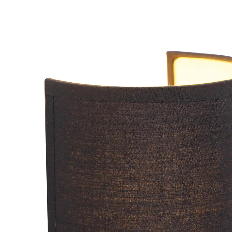 Qazqa wandlamp drum zwart e27