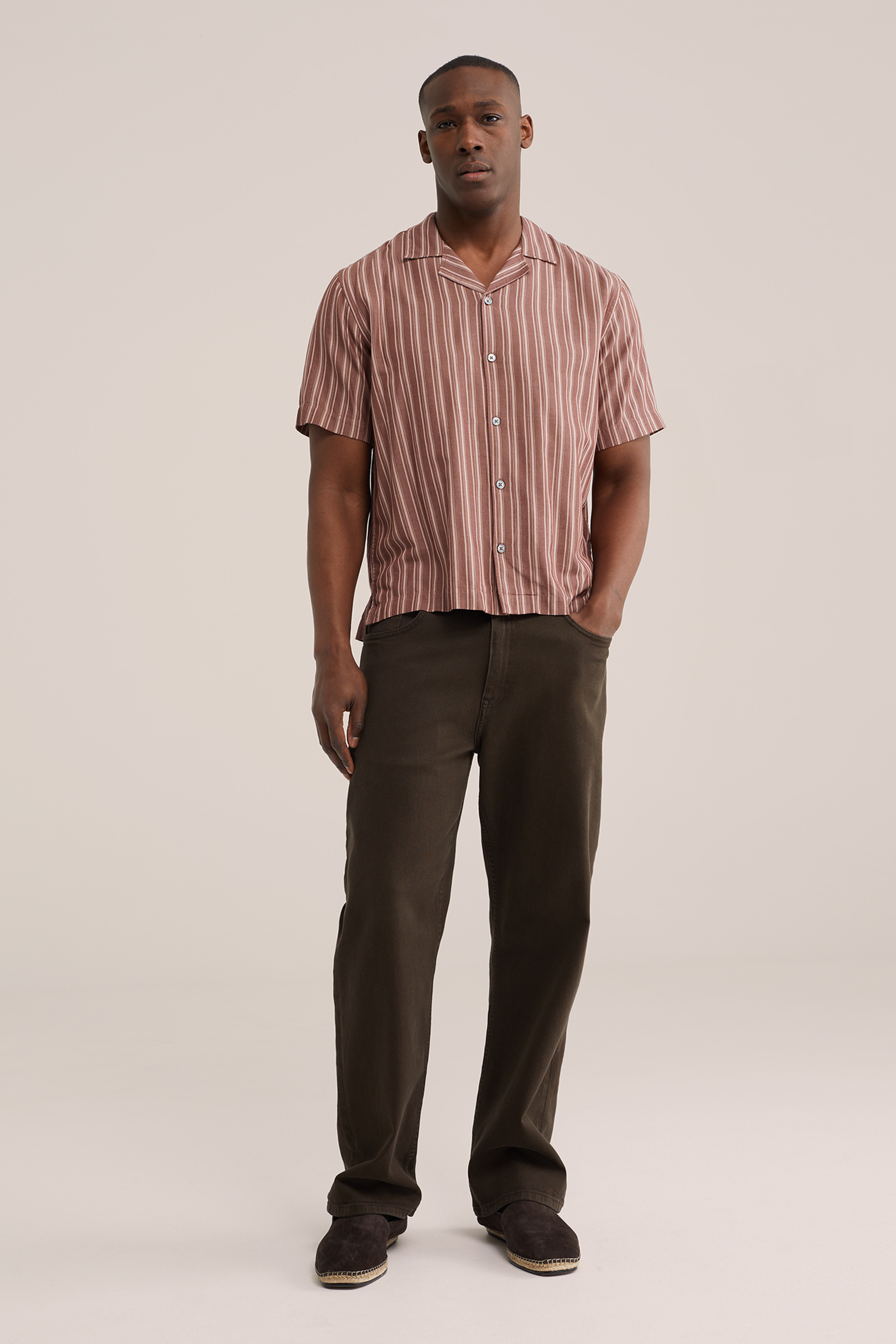 Heren boxy fit overhemd met print