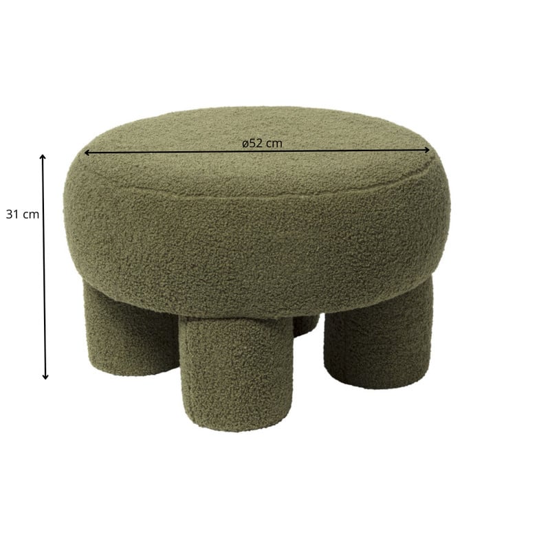Teddy poef dodo - groen - &Oslash;52x31 cm