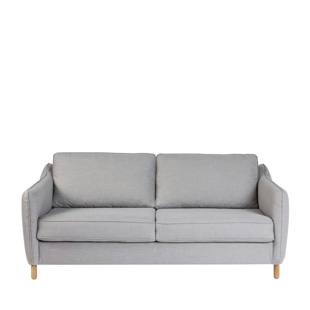 VORNAY - Canapé convertible ouverture express 3 places en tissu gris clair