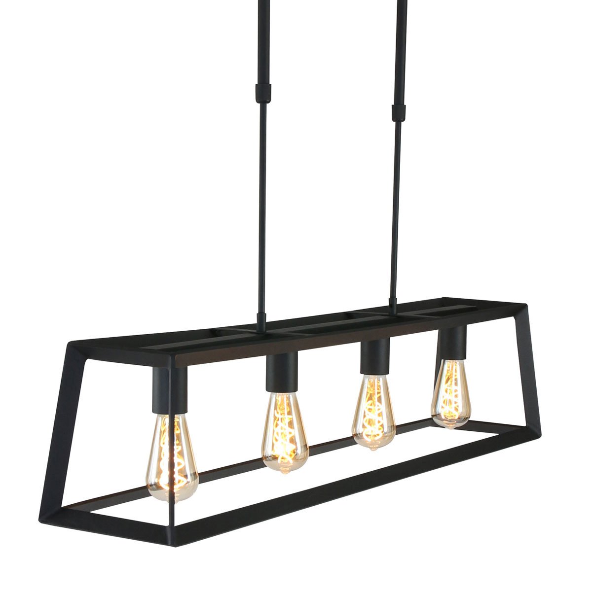 Mexlite hanglamp buckley - 4 lichts - 100x 130 cm - zwart