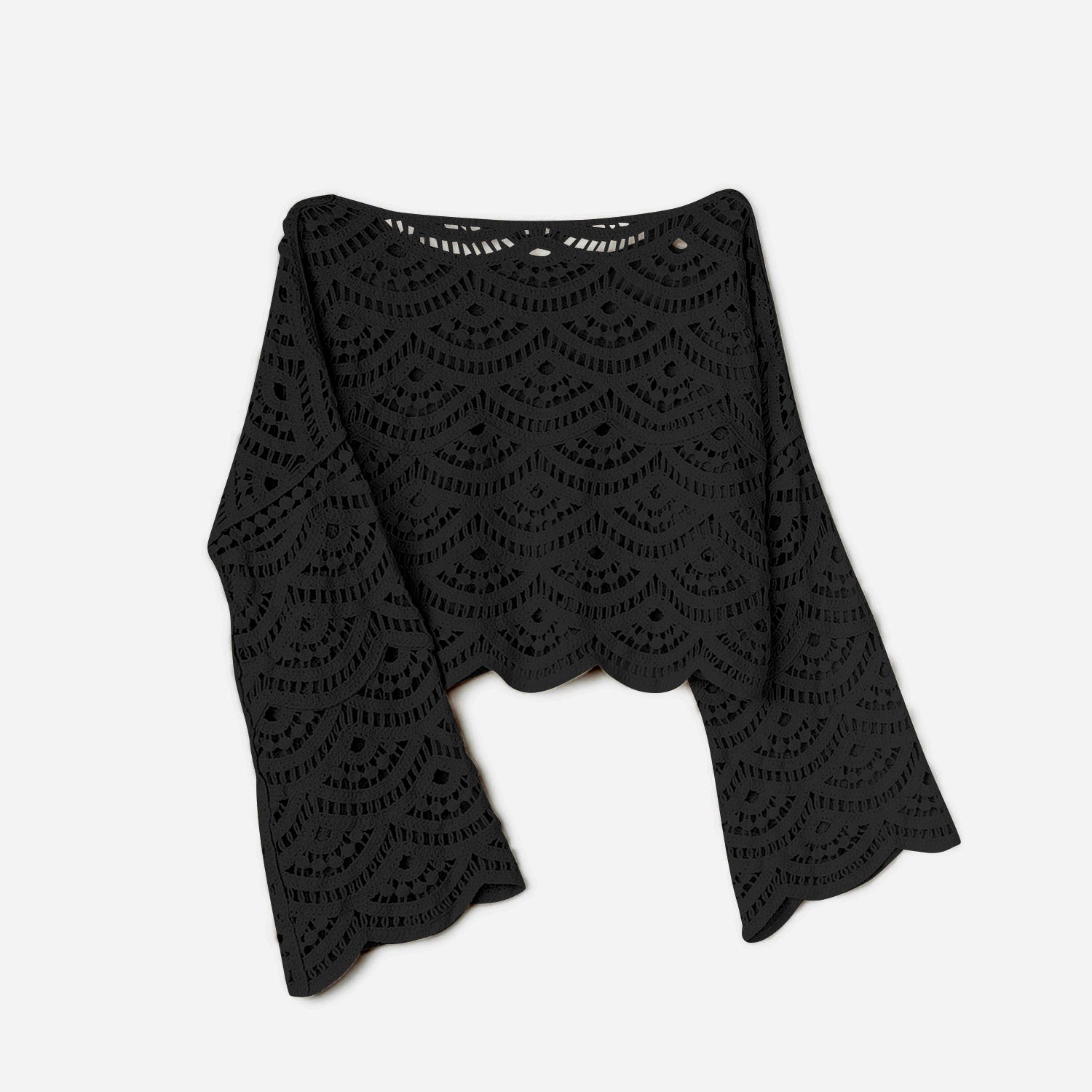 Top TEXTO noir en macramé