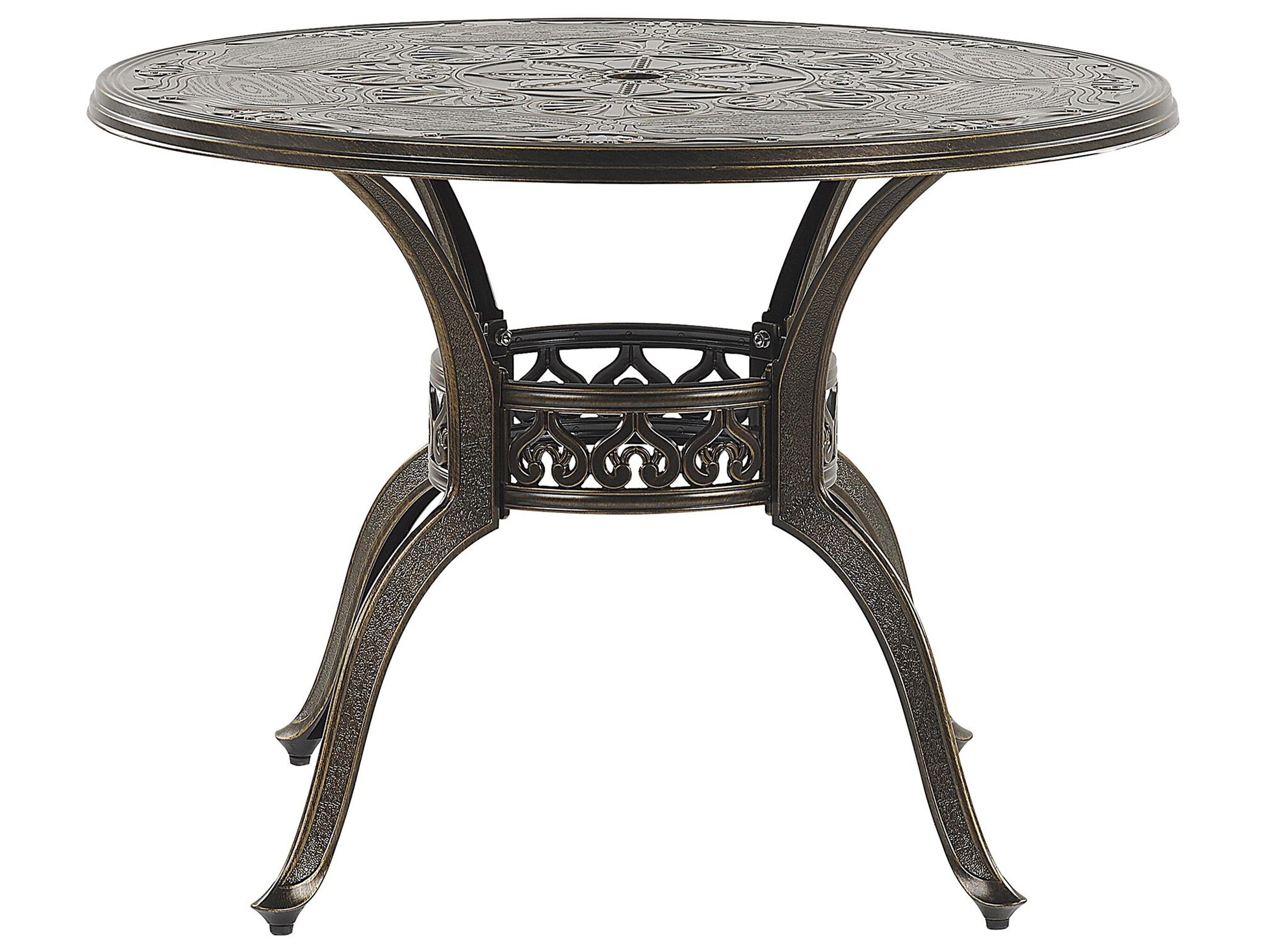 Garden Dining Set 4 Seater SAPRI with Cushions Metal Dark Brown