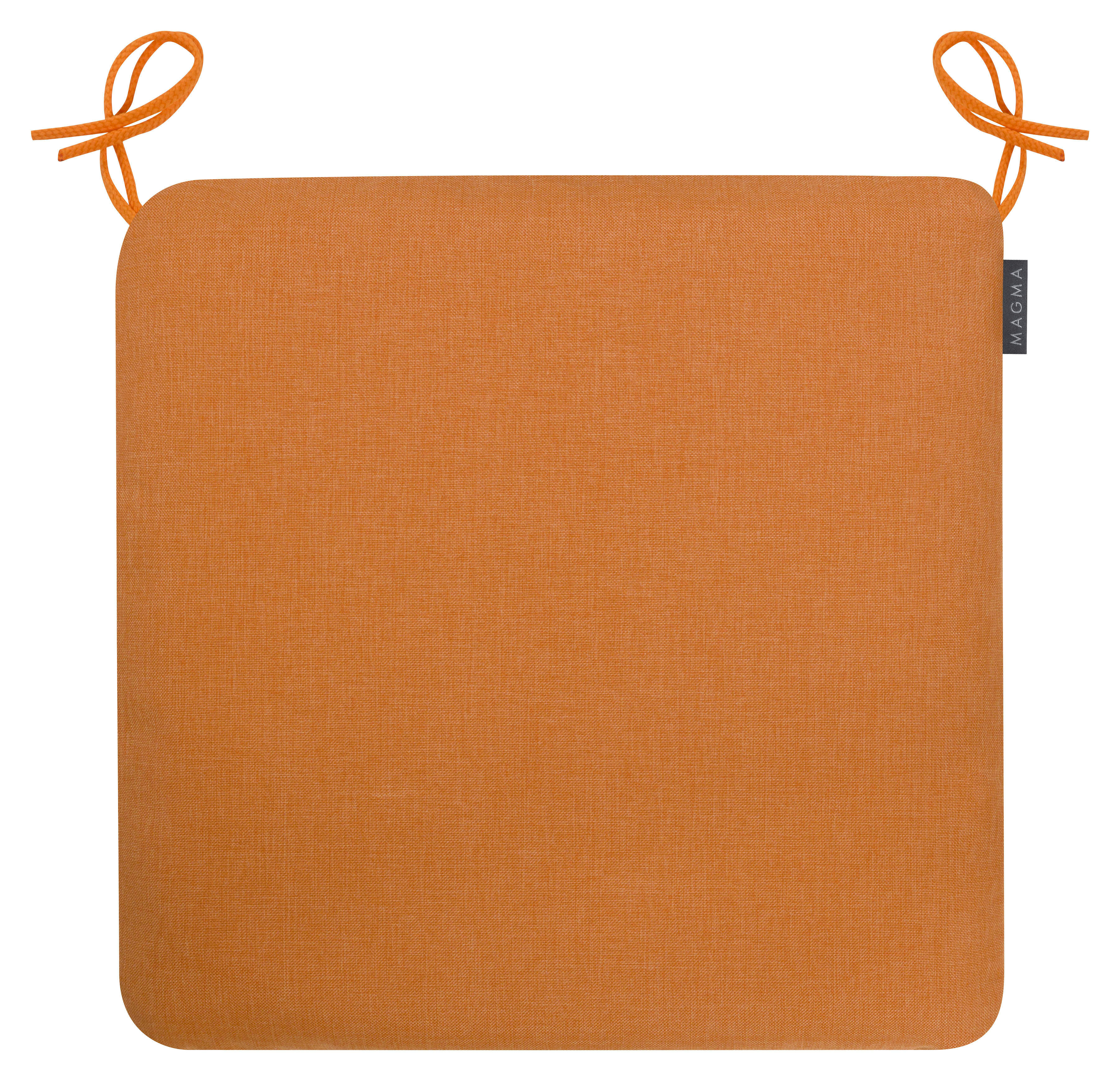 CAPRI - Galettes de chaises confort exterieur à nouer orange - Lot de 4-44x44