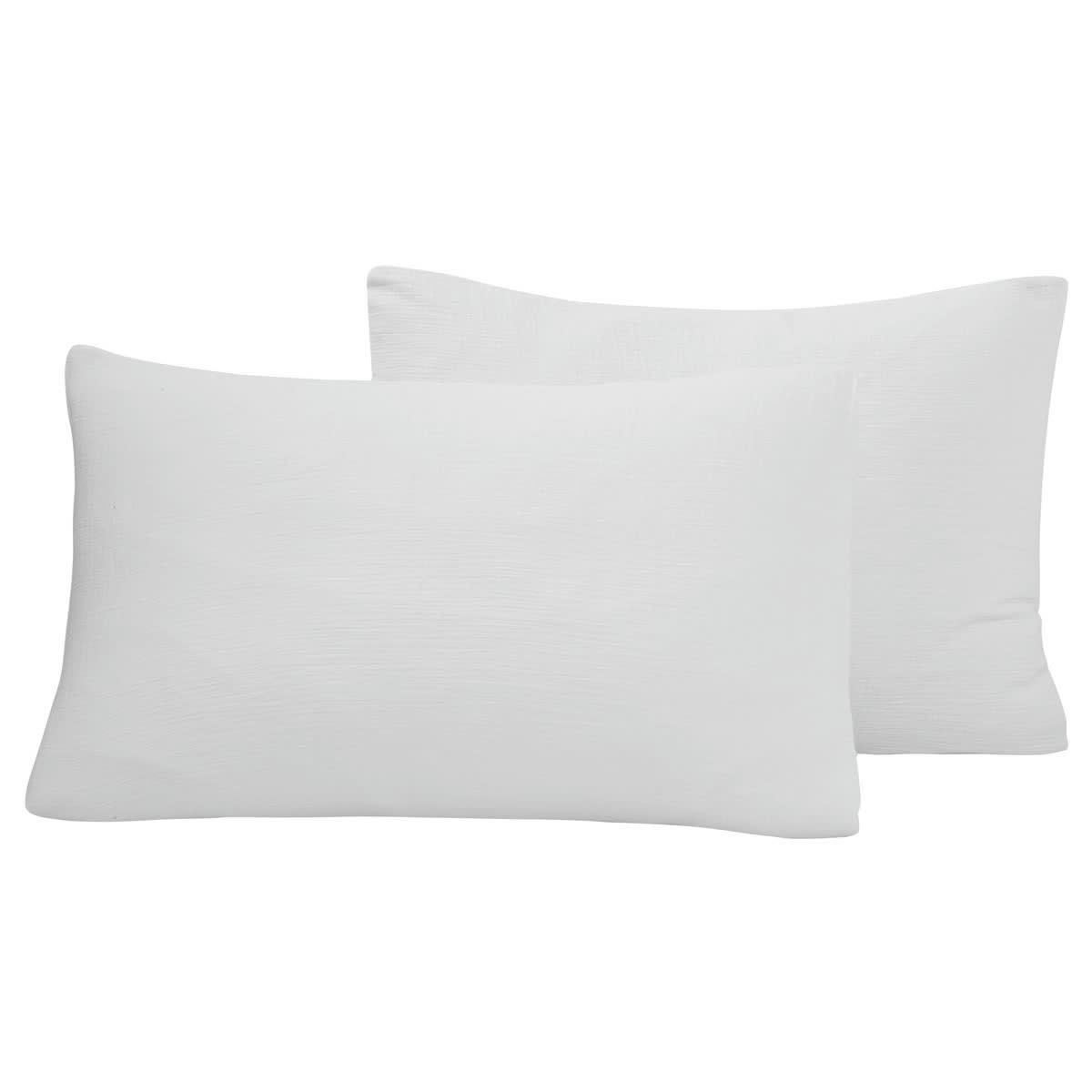 LOFT - Lot de 2 taies en gaze de coton  blanc 50x70 cm